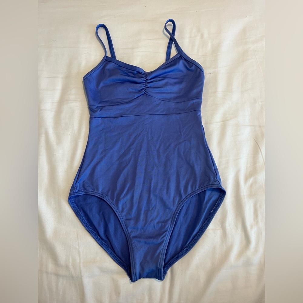 Motionwear blue purple open back leotard
